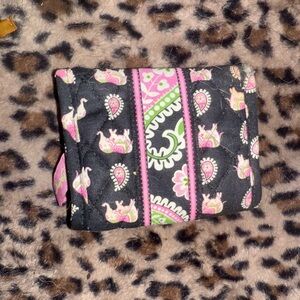 Vera Bradley Black and Pink Patterned Wallet